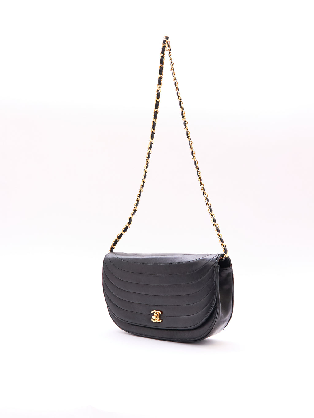 Chanel Half Moon Lambskin Shoulder Bag