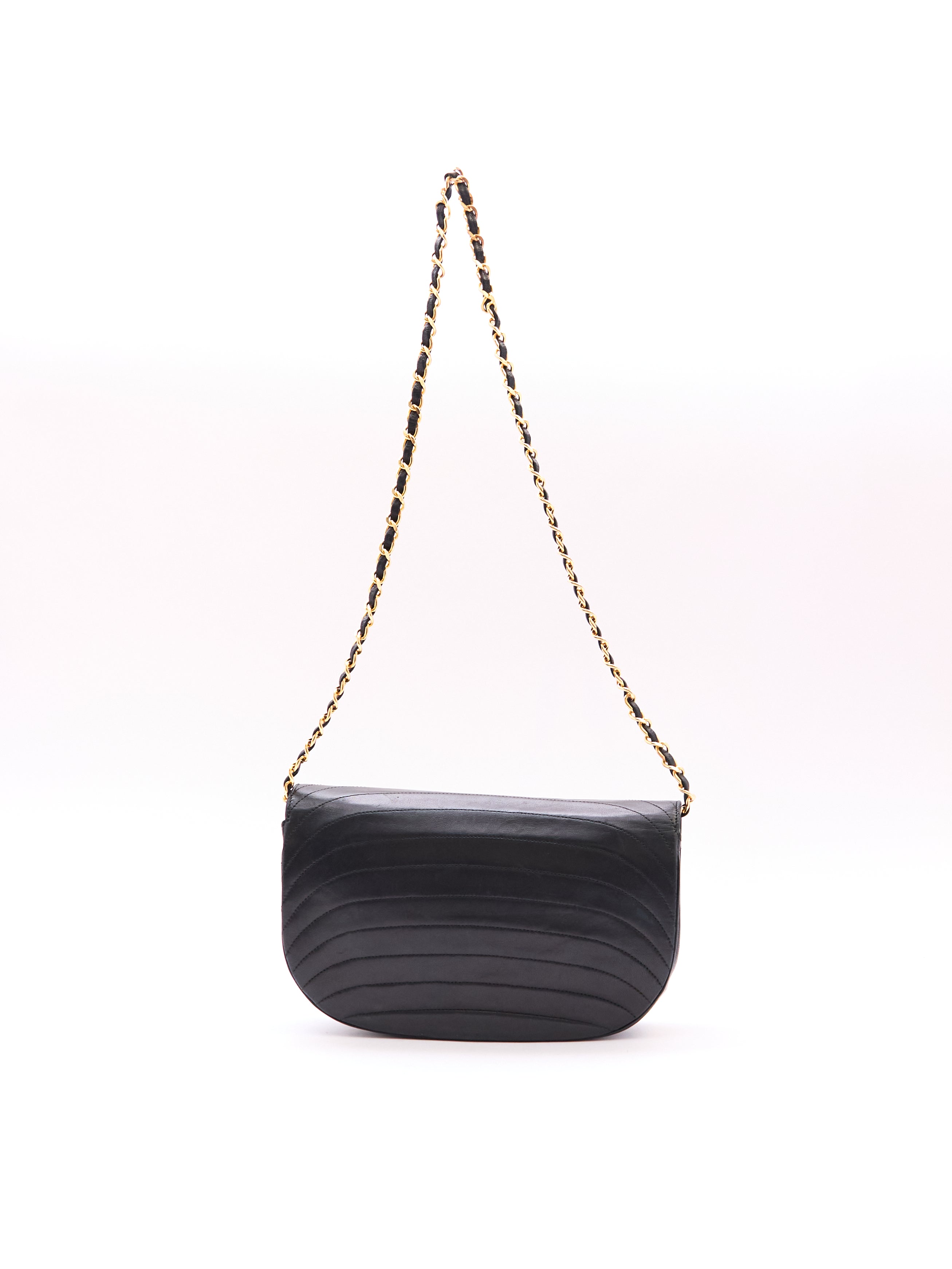 Chanel Half Moon Lambskin Shoulder Bag