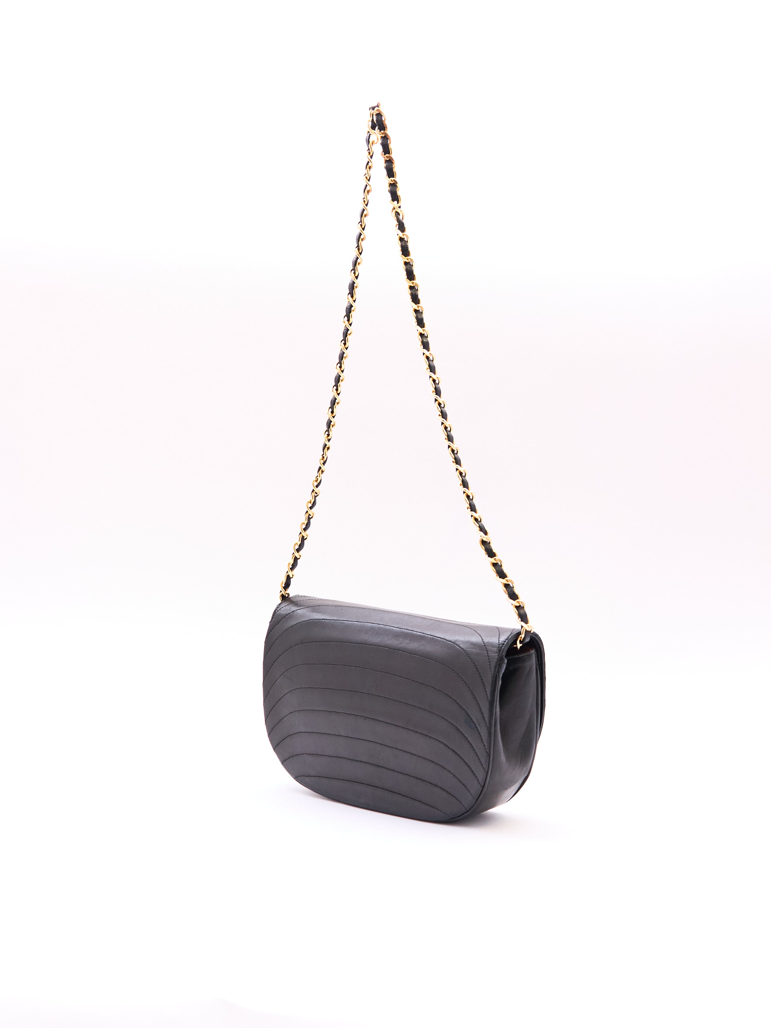 Chanel Half Moon Lambskin Shoulder Bag