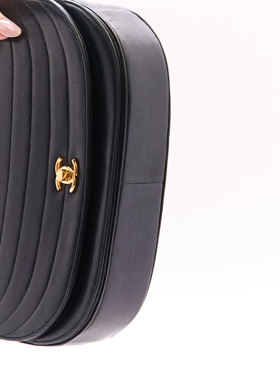 Chanel Half Moon Lambskin Shoulder Bag