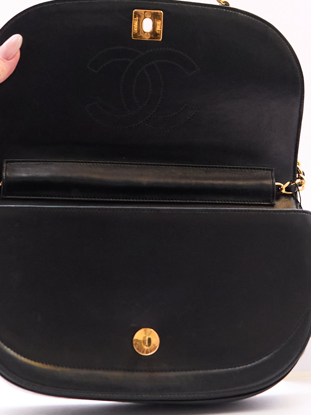 Chanel Half Moon Lambskin Shoulder Bag