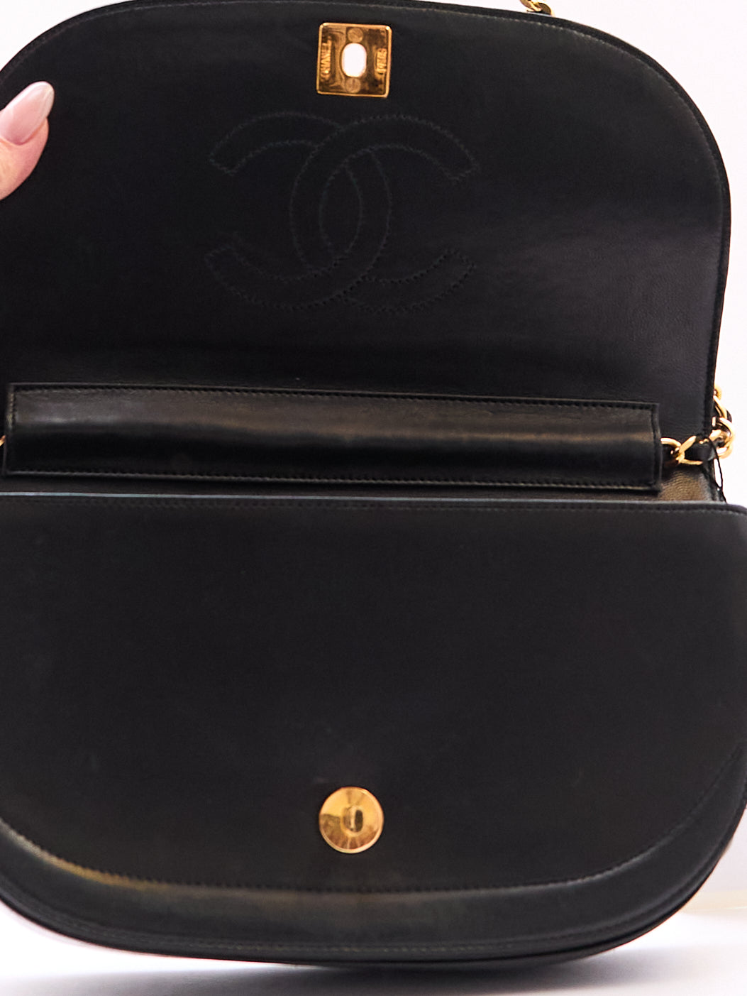 Chanel Half Moon Lambskin Shoulder Bag