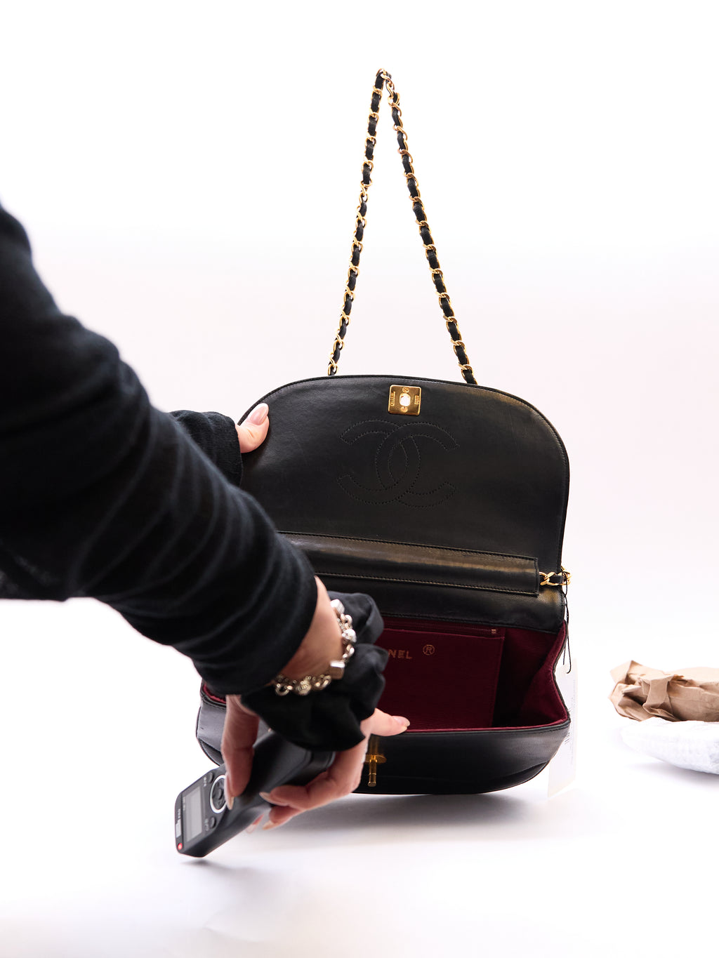 Chanel Half Moon Lambskin Shoulder Bag