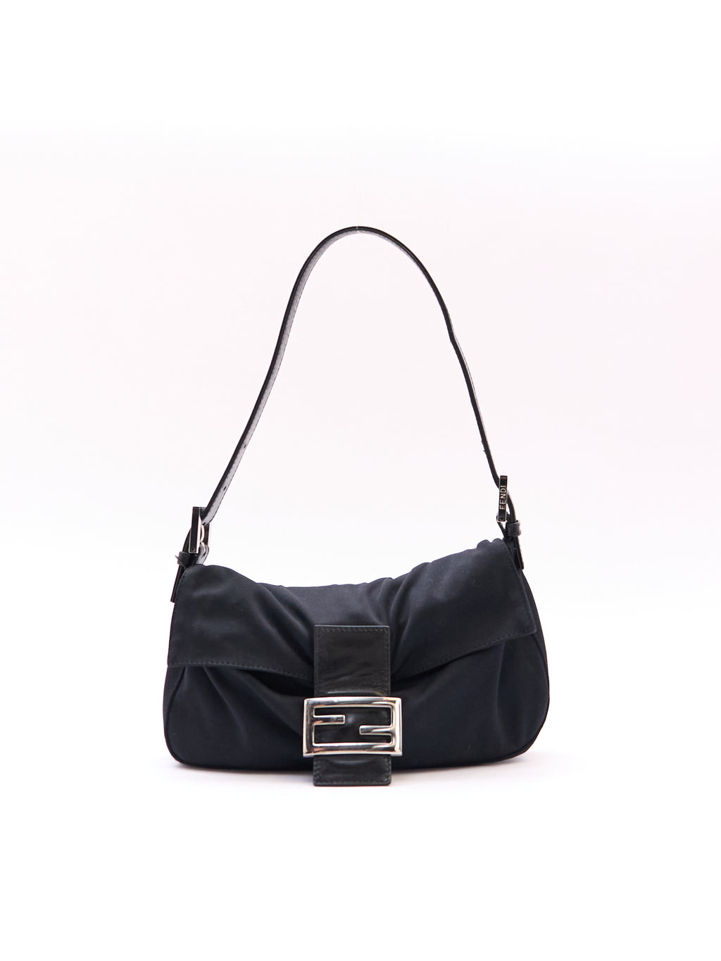 Fendi Black Nylon Baguette Bag