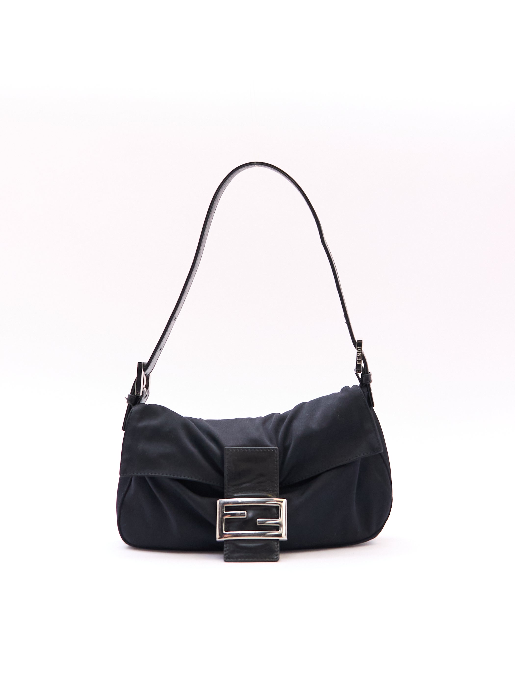 Fendi Black Nylon Baguette Bag