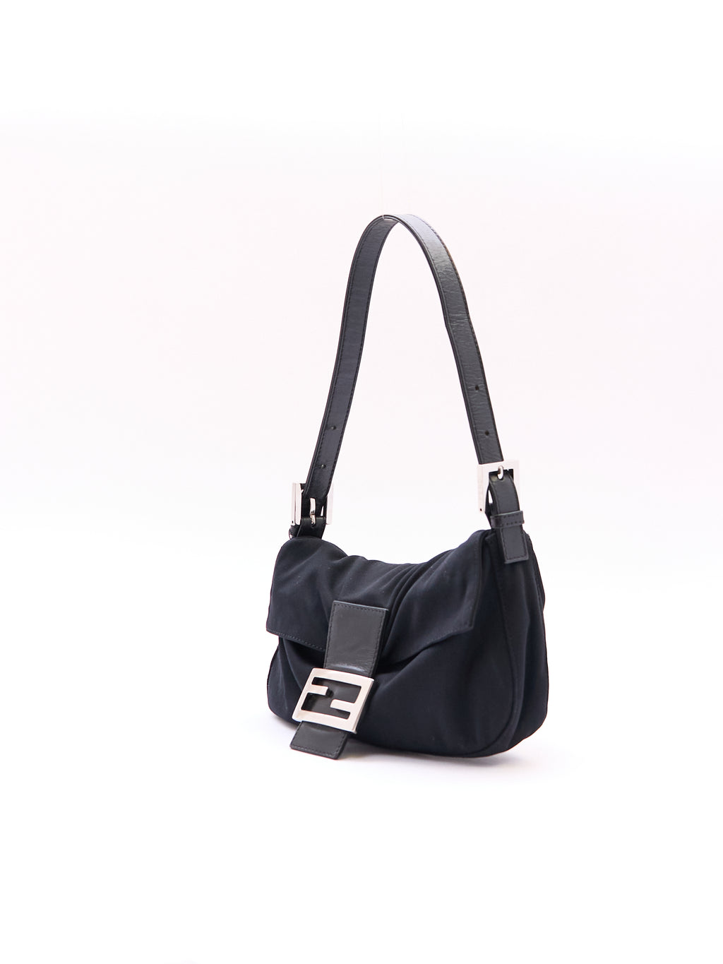 Fendi Black Nylon Baguette Bag