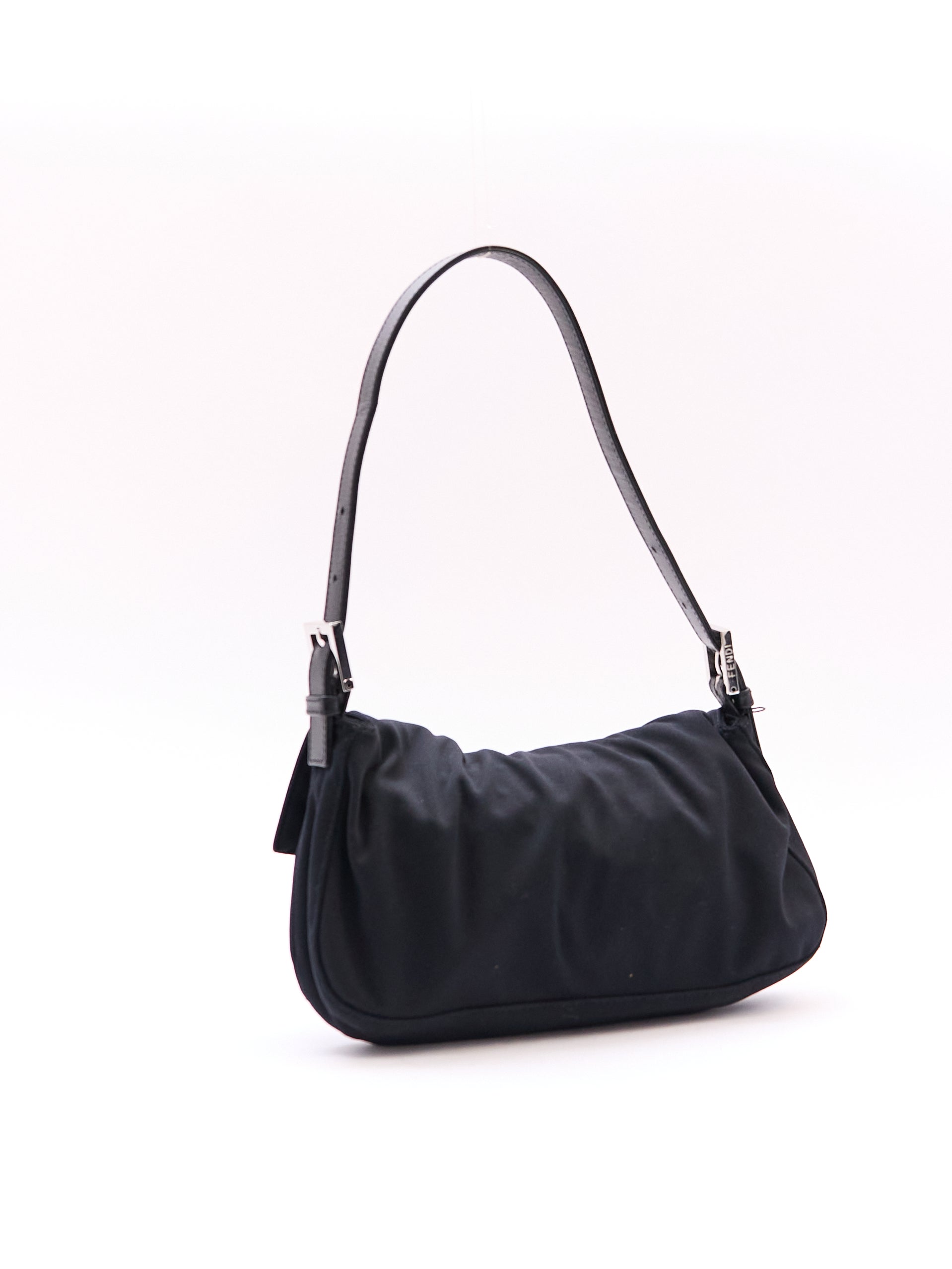 Fendi Black Nylon Baguette Bag