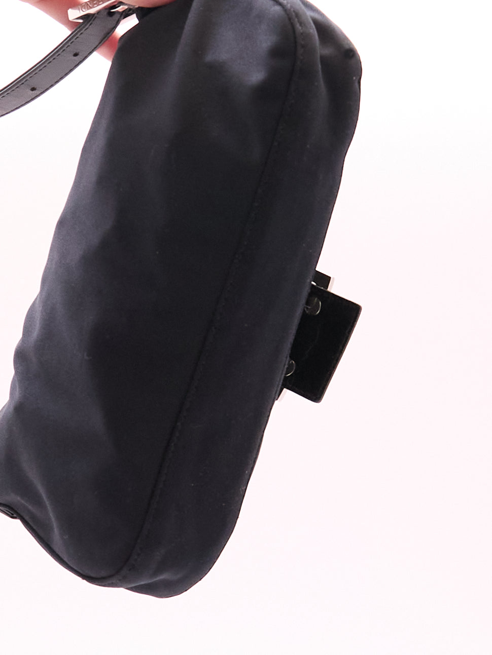 Fendi Black Nylon Baguette Bag
