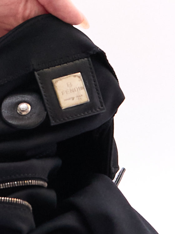 Fendi Black Nylon Baguette Bag