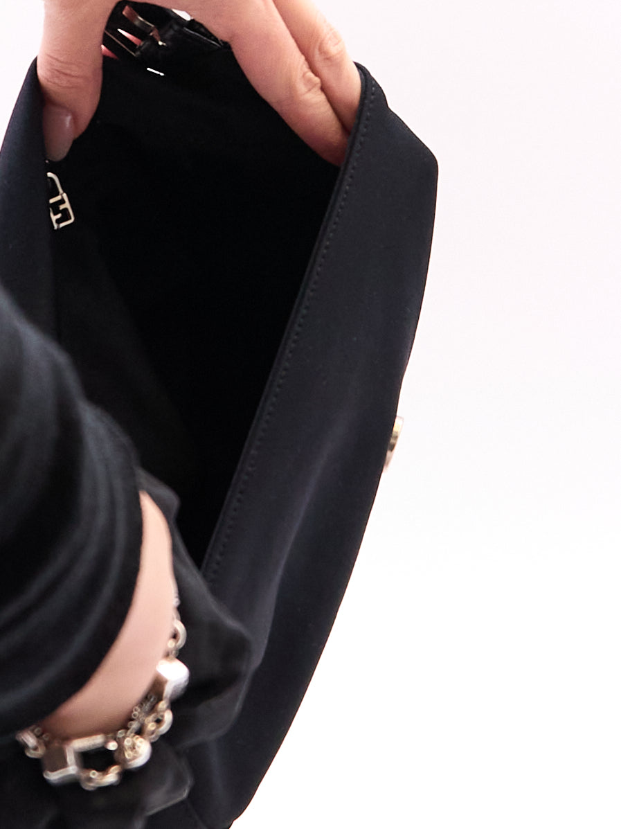 Fendi Black Nylon Baguette Bag