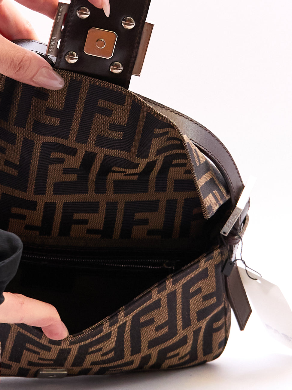 Fendi Brown  Zucca Monogram Baguette