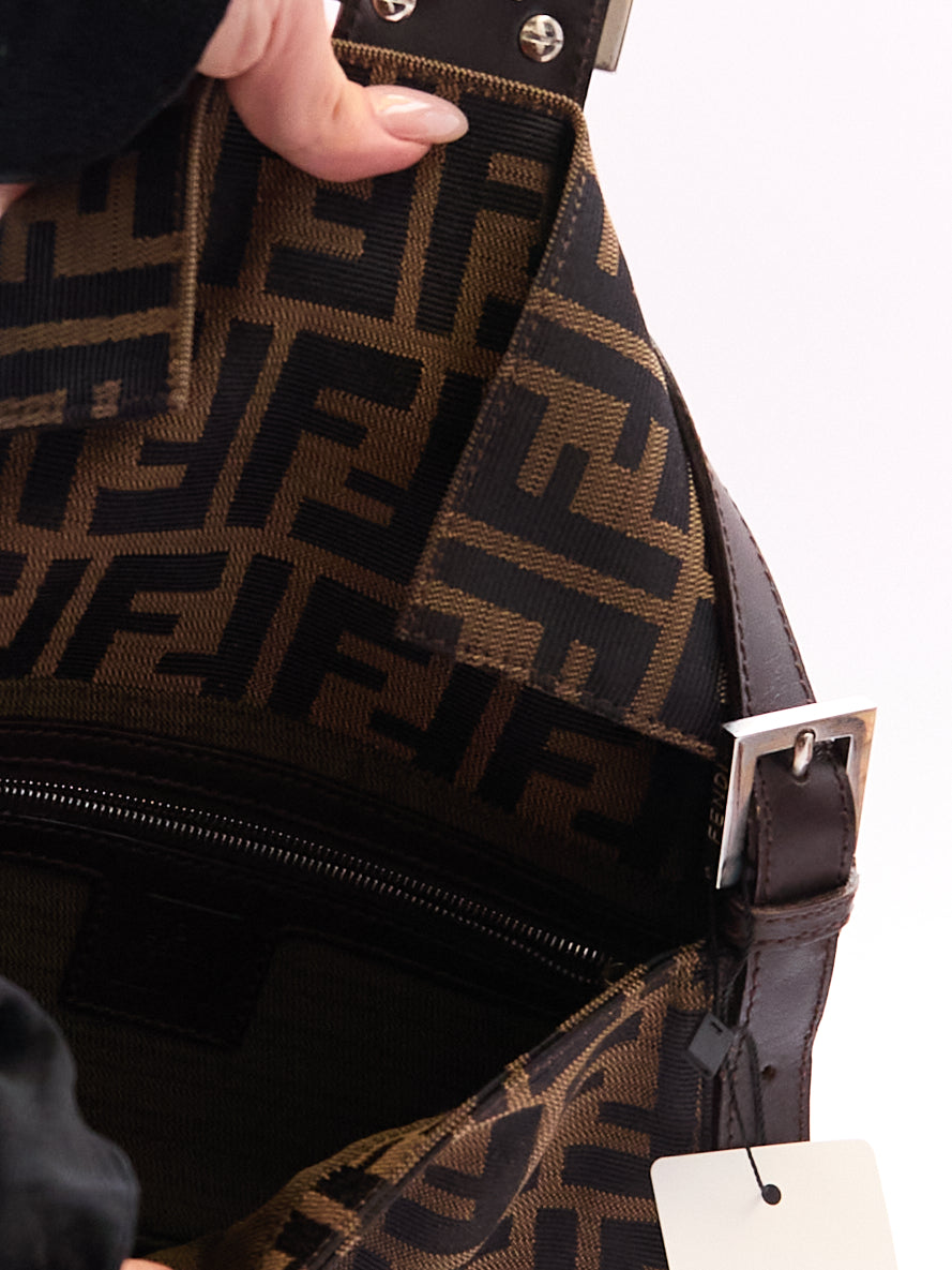 Fendi Brown  Zucca Monogram Baguette