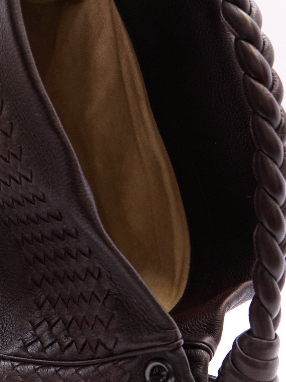 Bottega Veneta Brown Intrecciato Leather Shoulder Bag