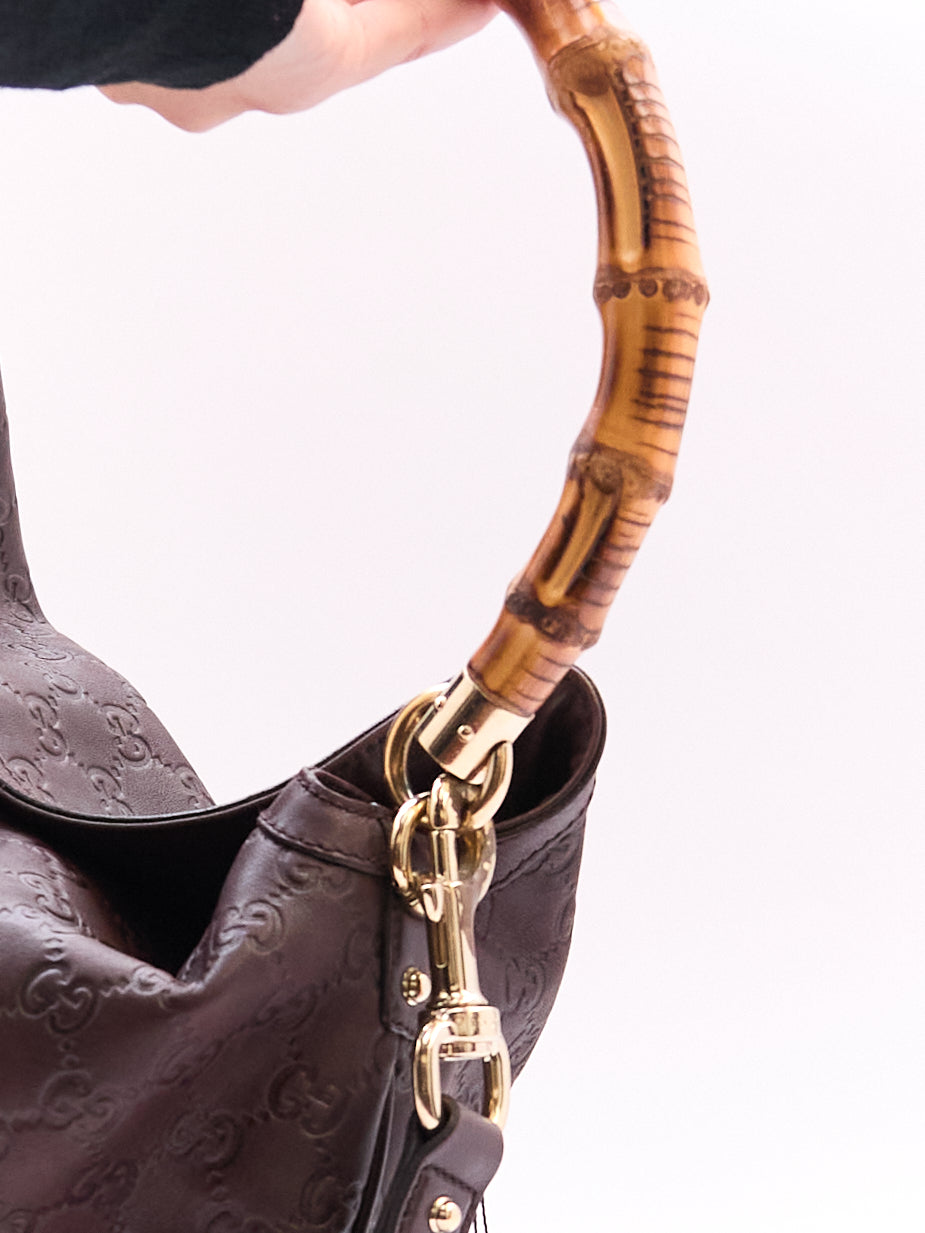 Gucci Guccissima Bamboo Handle Bag
