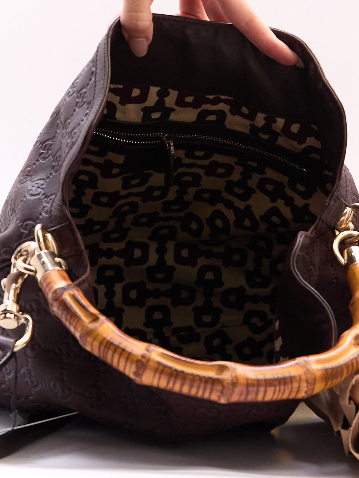 Gucci Guccissima Bamboo Handle Bag