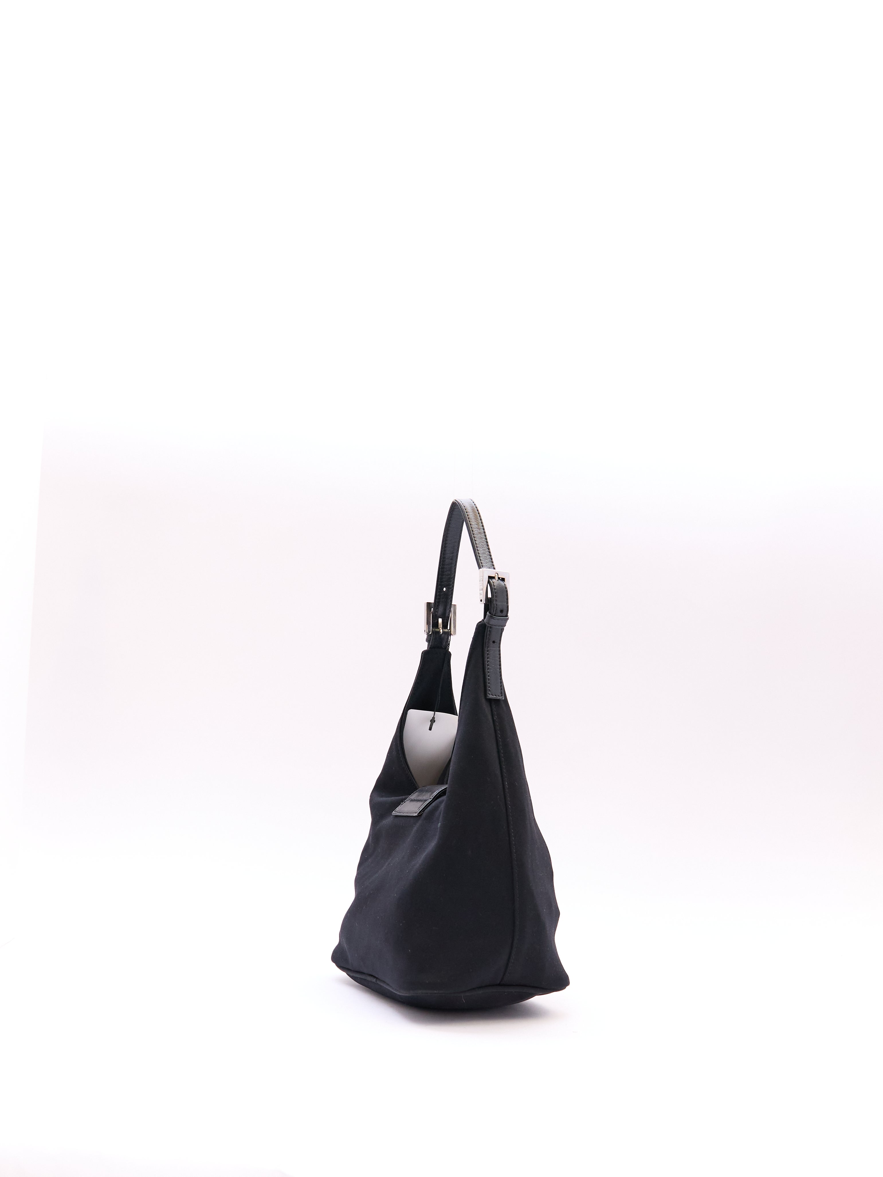 Fendi Black Nylon Mamma Baguette Bag