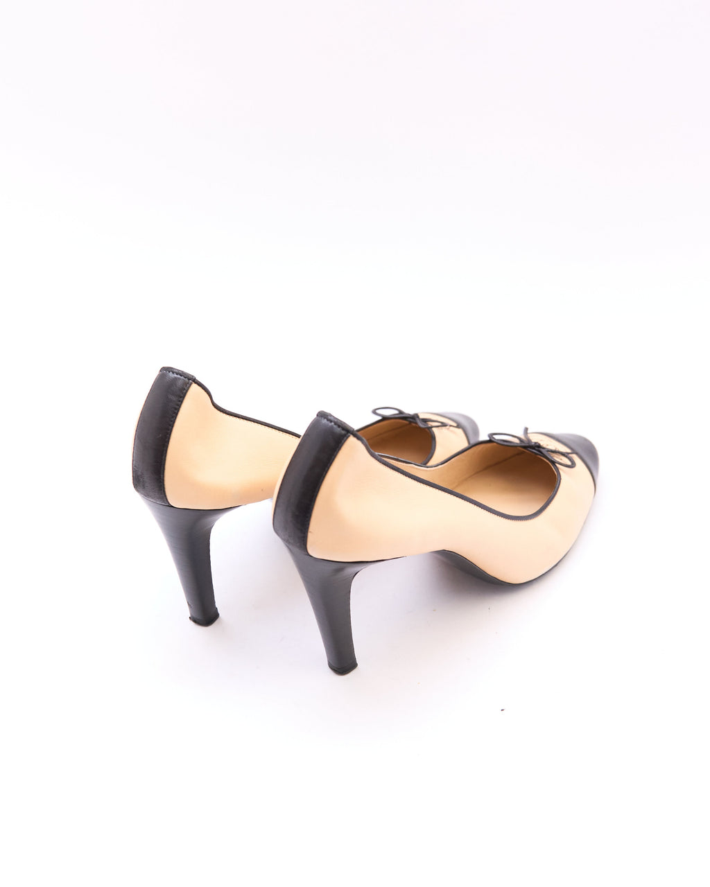 Chanel Nude Black CC Ballet Pumps Size 39