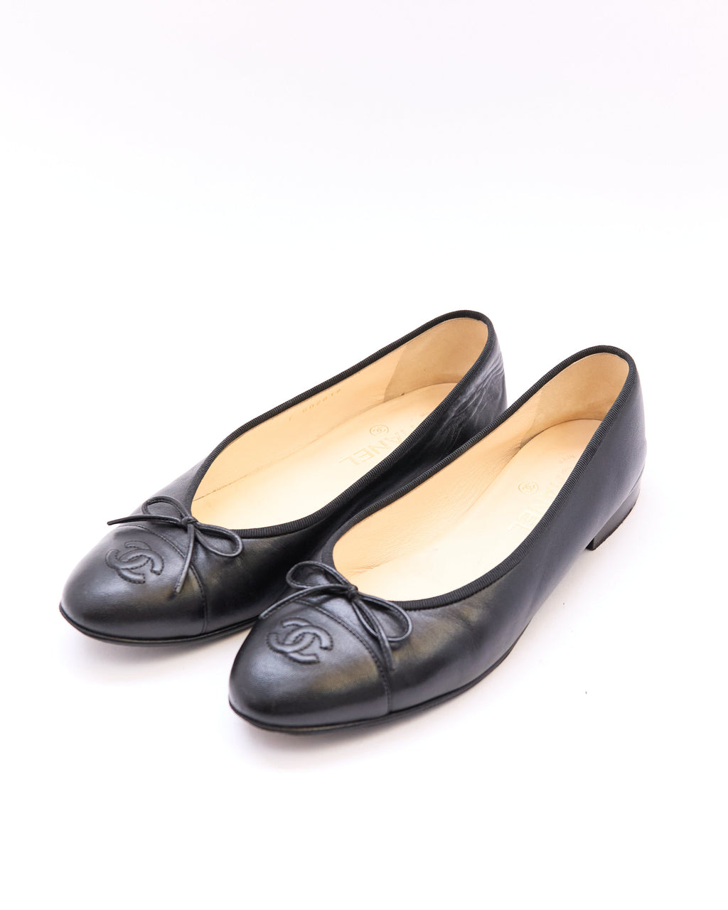 Chanel Black Leather Flats Size 39