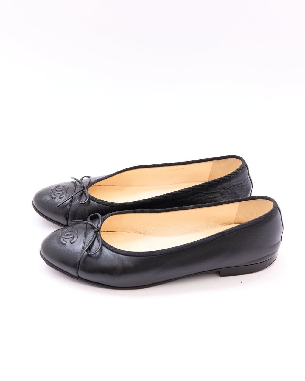 Chanel Black Leather Flats Size 39