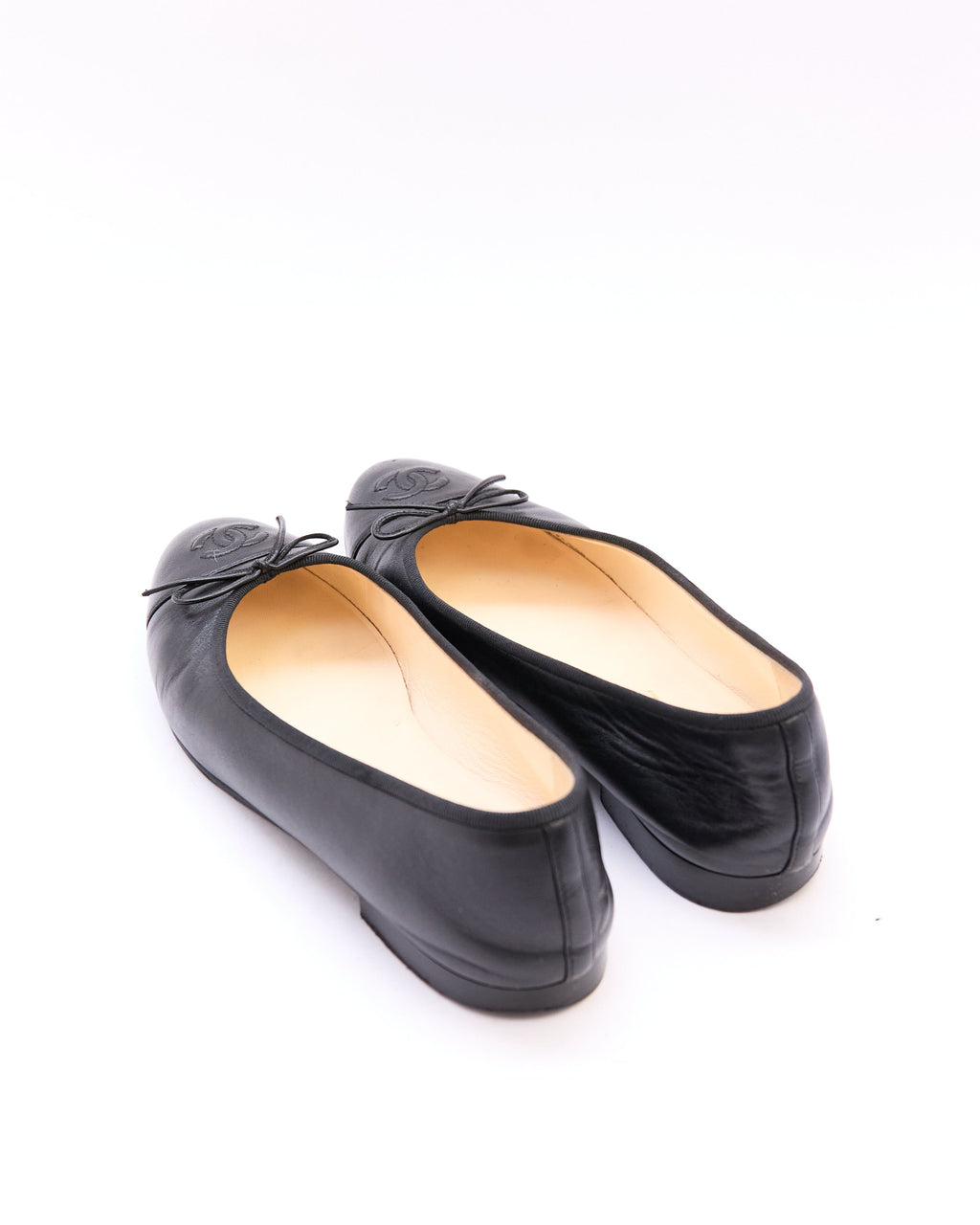 Chanel Black Leather Flats Size 39