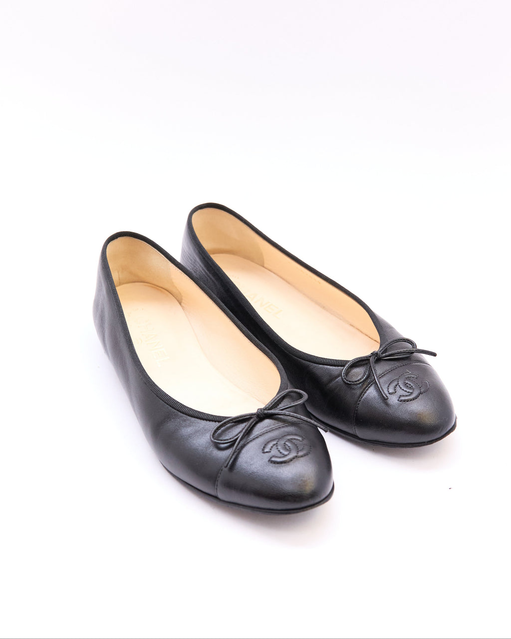 Chanel Black Leather Flats Size 39