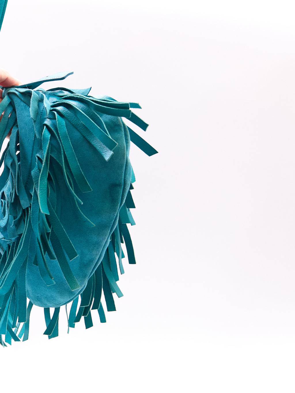 Yves Saint Laurent Rive Gauche Turqouise Suede Fringe Boheme Bag