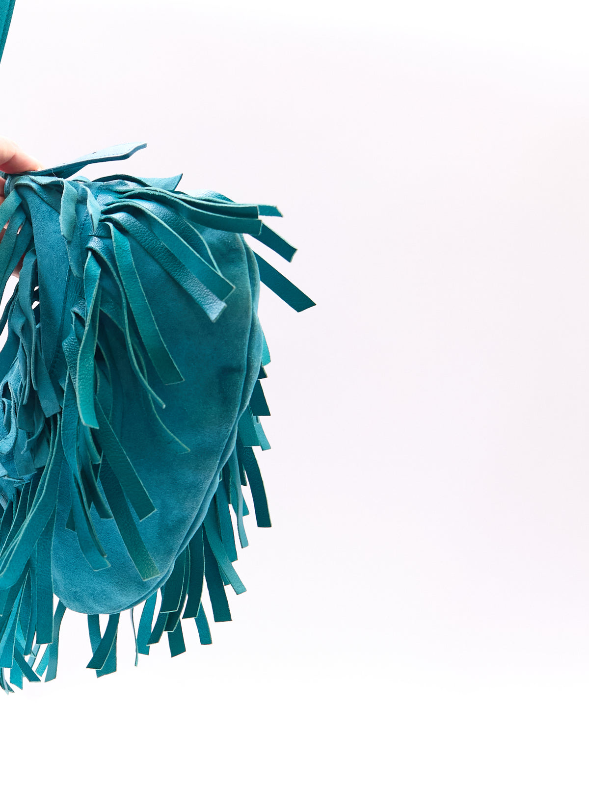Yves Saint Laurent Rive Gauche Turqouise Suede Fringe Boheme Bag