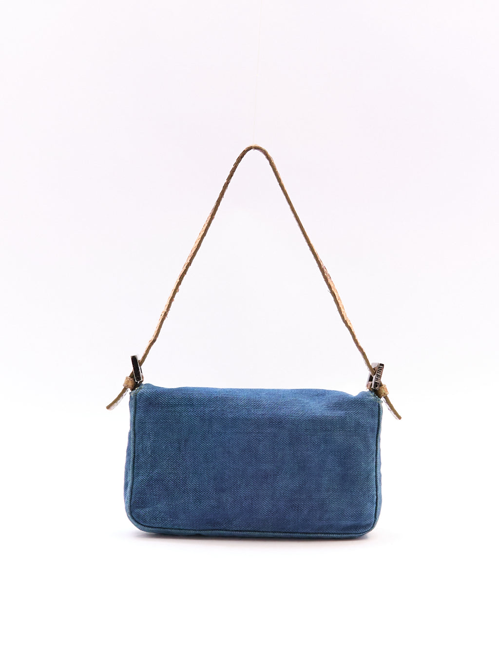 Fendi Denim and Python Mini Baguette