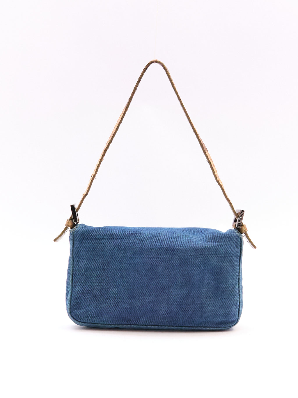 Fendi Denim and Python Mini Baguette