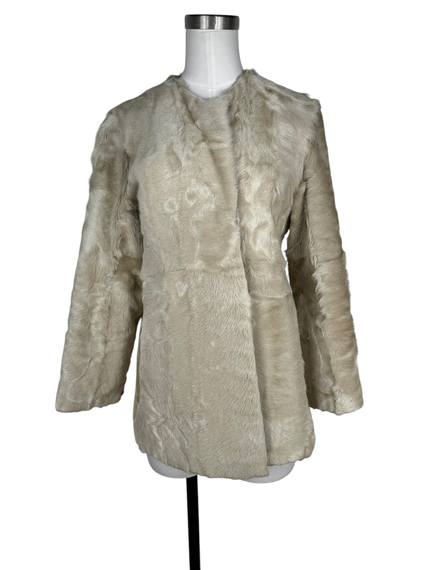 Vintage Cream Lamb Fur Coat