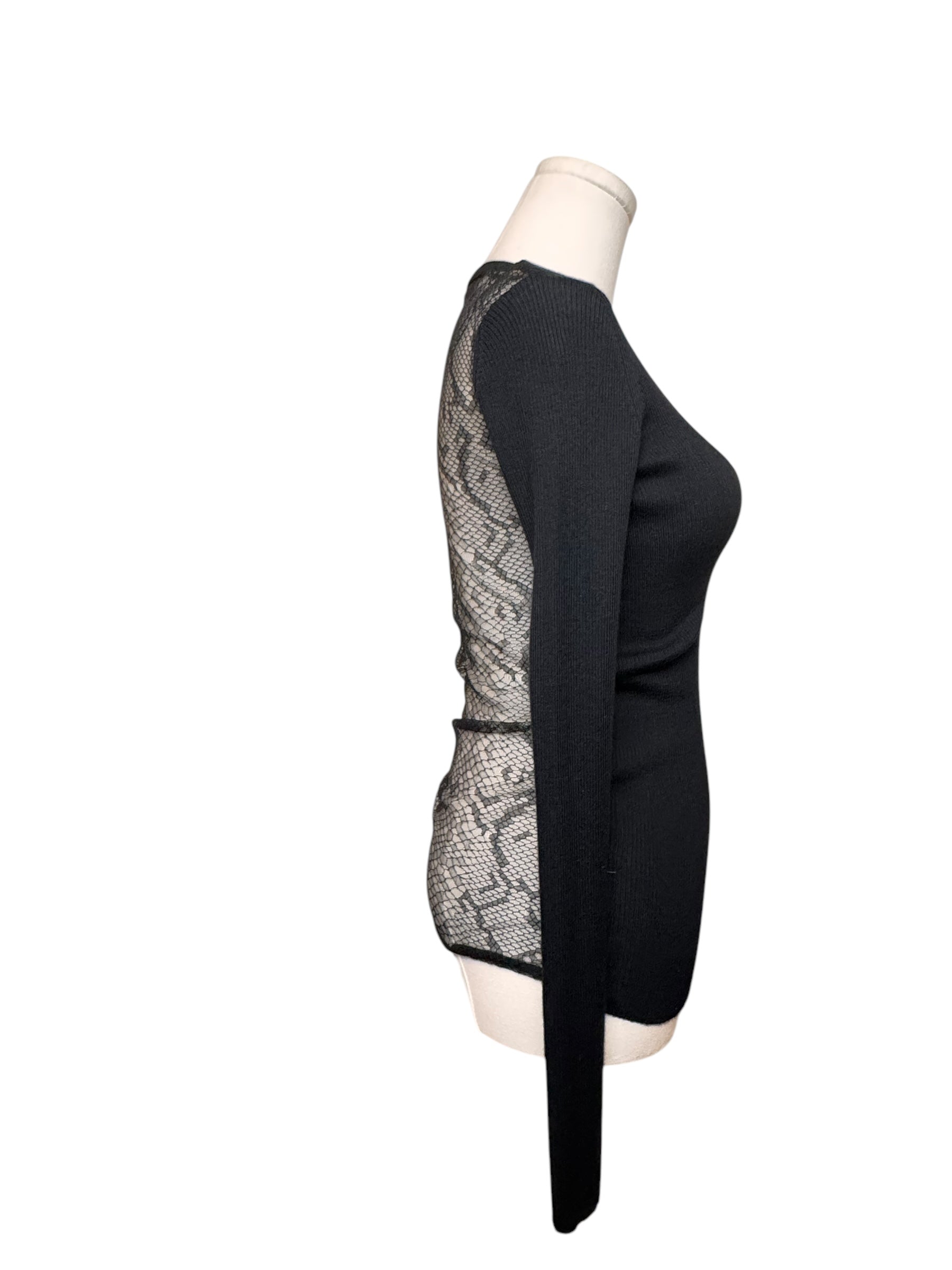 Gucci Black Sweater w/ Lace Back Panel