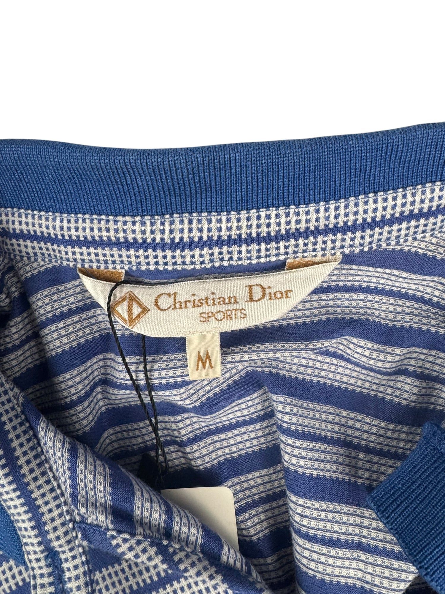 Christian Dior Sports Blue Striped Polo Top