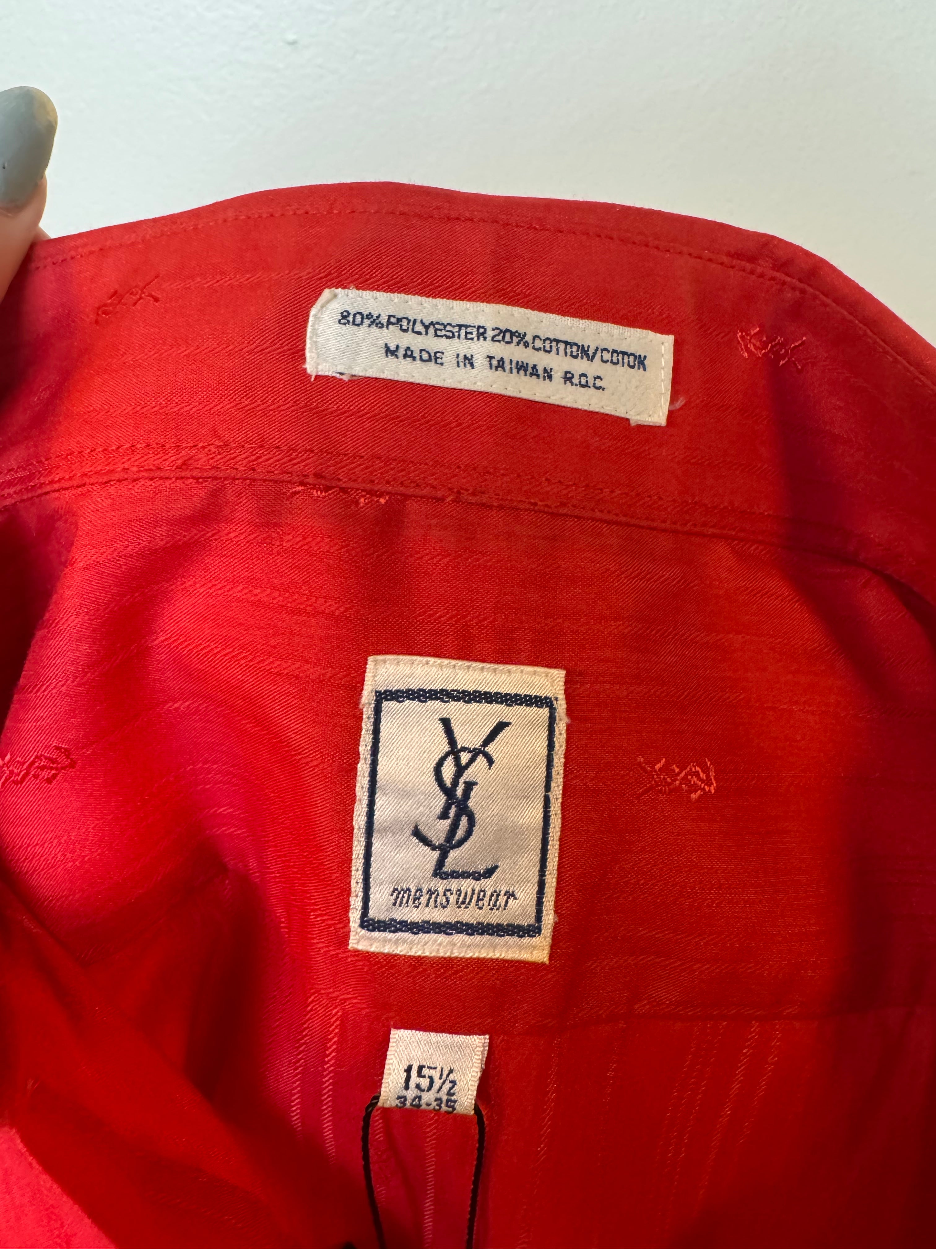 YSL Red Logo Button Down Shirt