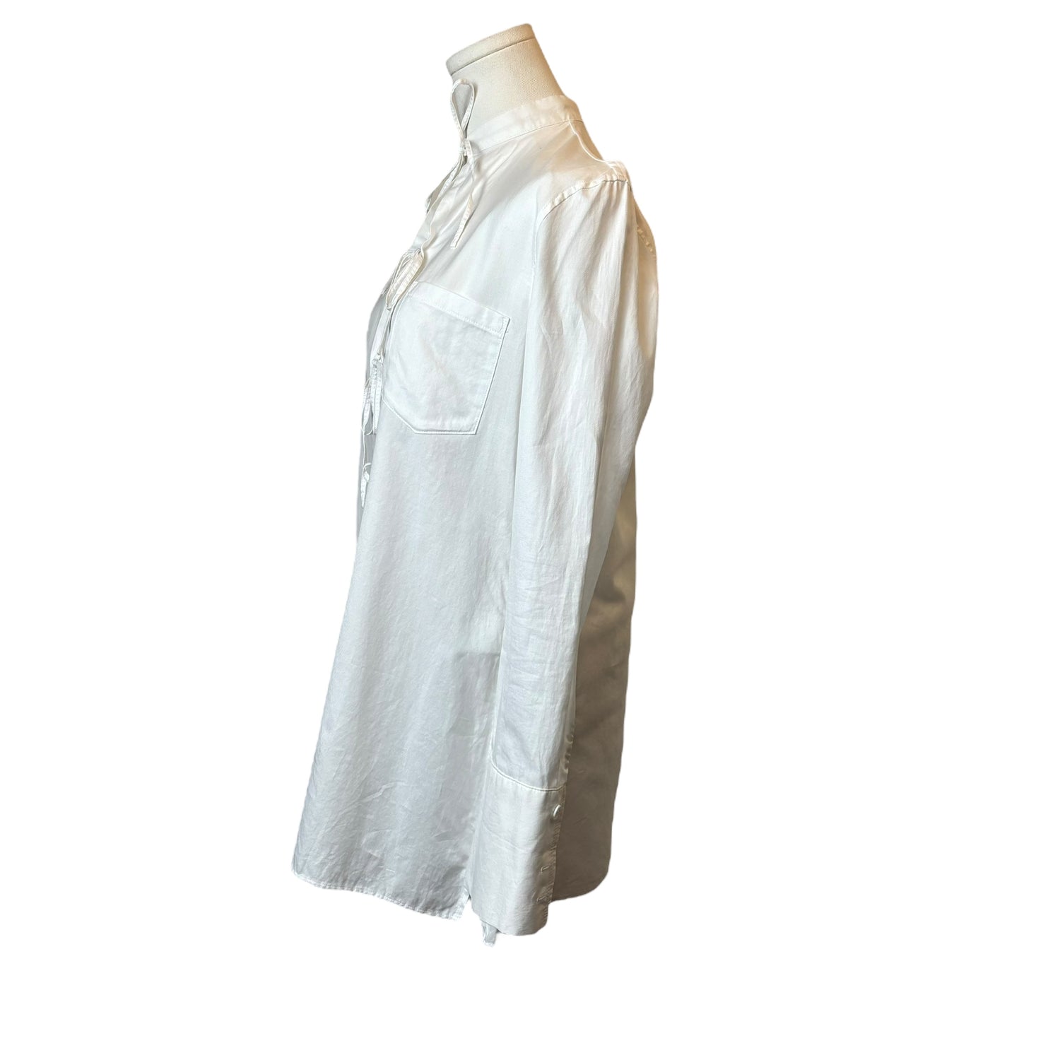 Y’s Yohji Yamamoto White Front Tie Top