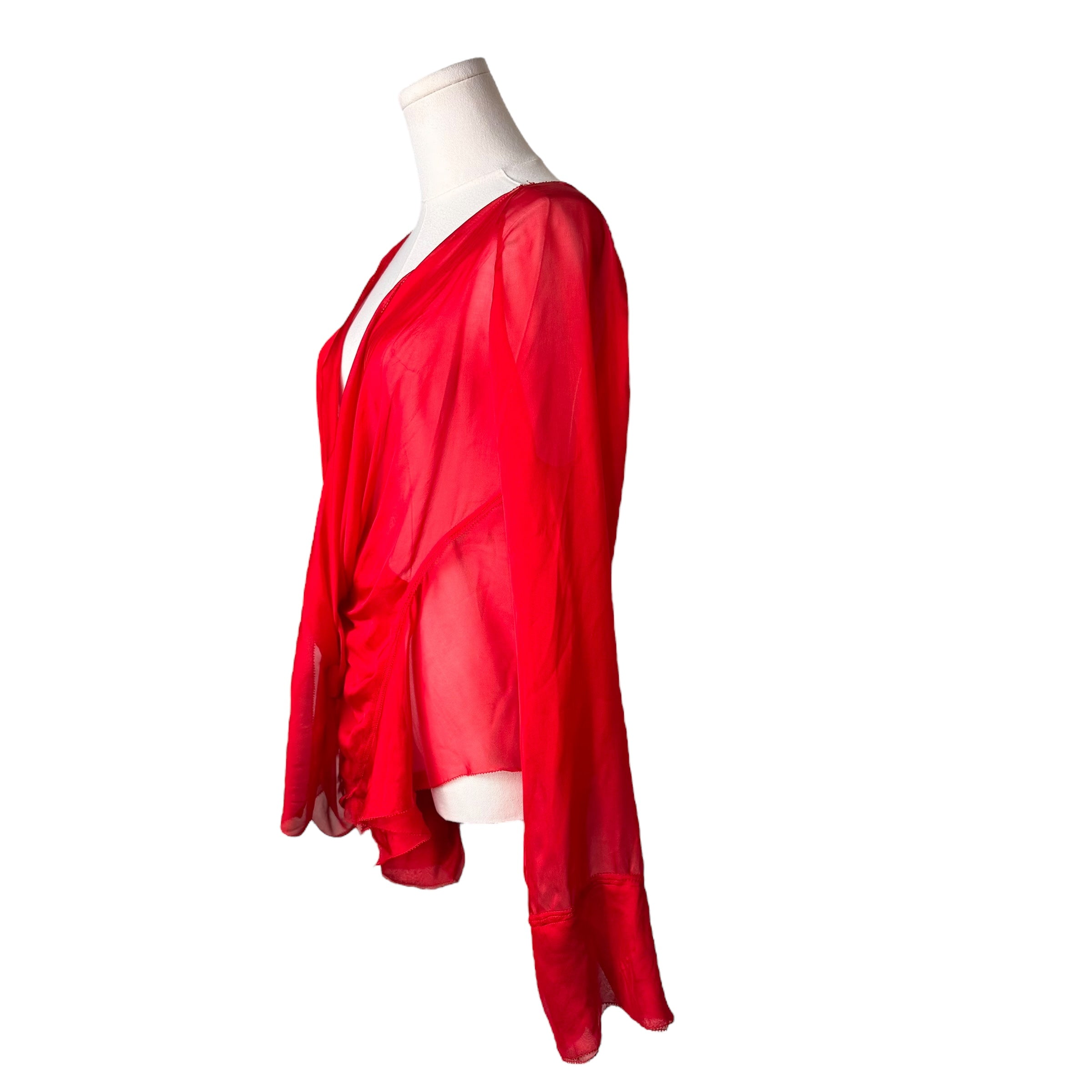 Donna Karan Draped Silk Top