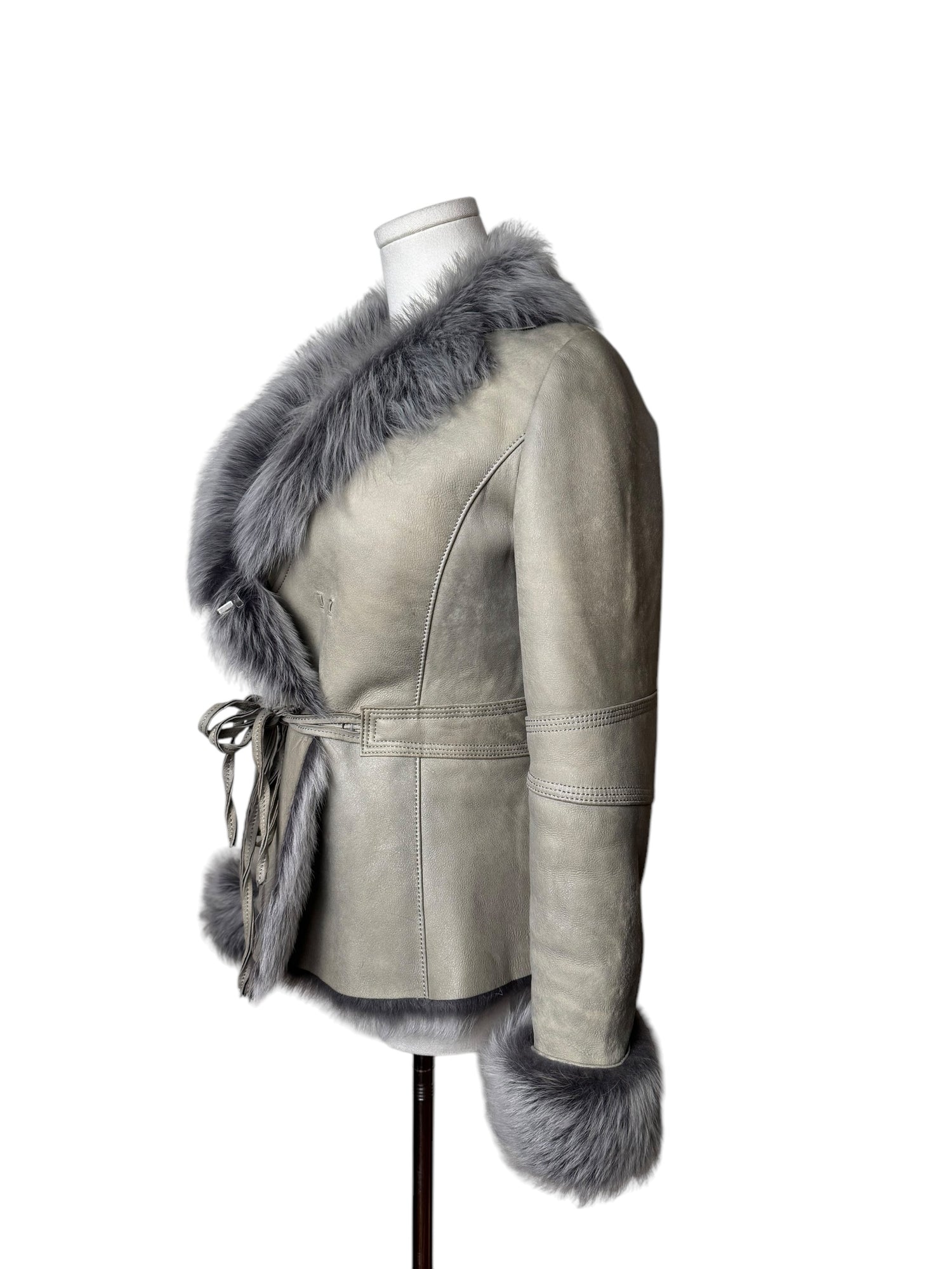 Grey Vintage Fur Jacket