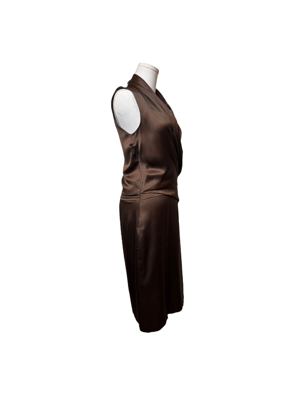 Gucci Brown Silk Horse-bit Dress