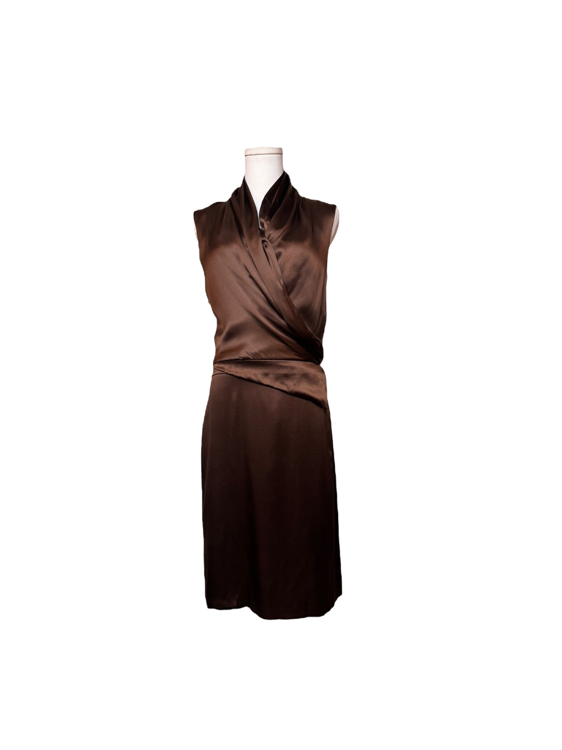 Gucci Brown Silk Horse-bit Dress