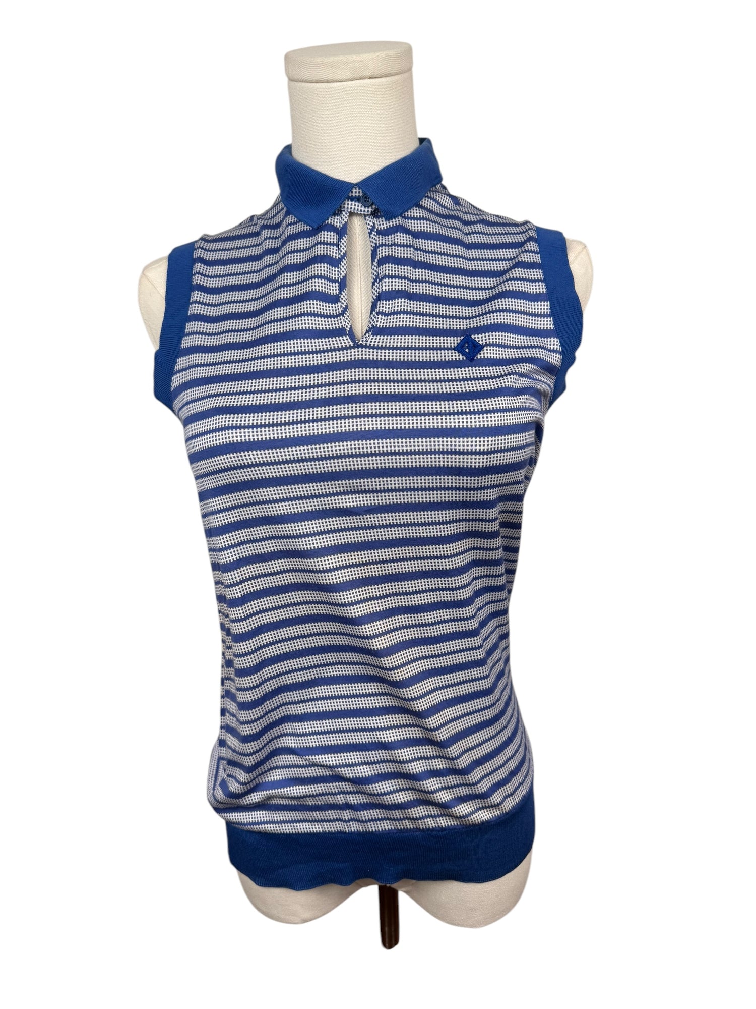 Christian Dior Sports Blue Striped Polo Top