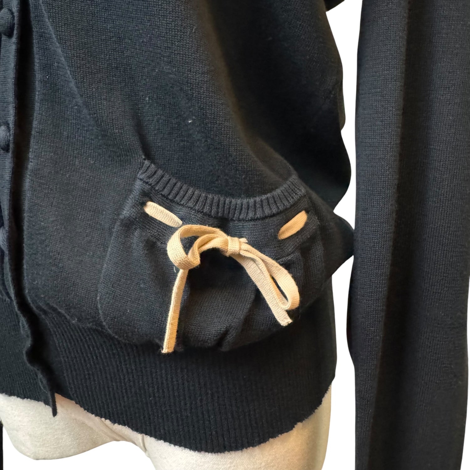 Fendi Black Cardigan with Bow Detailing