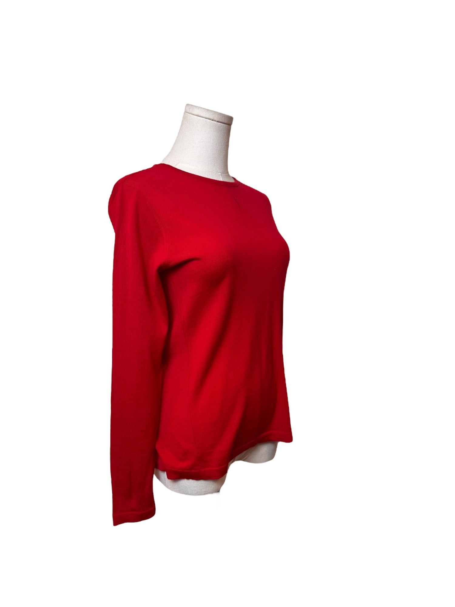 YSL Red Knit Long Sleeve Top