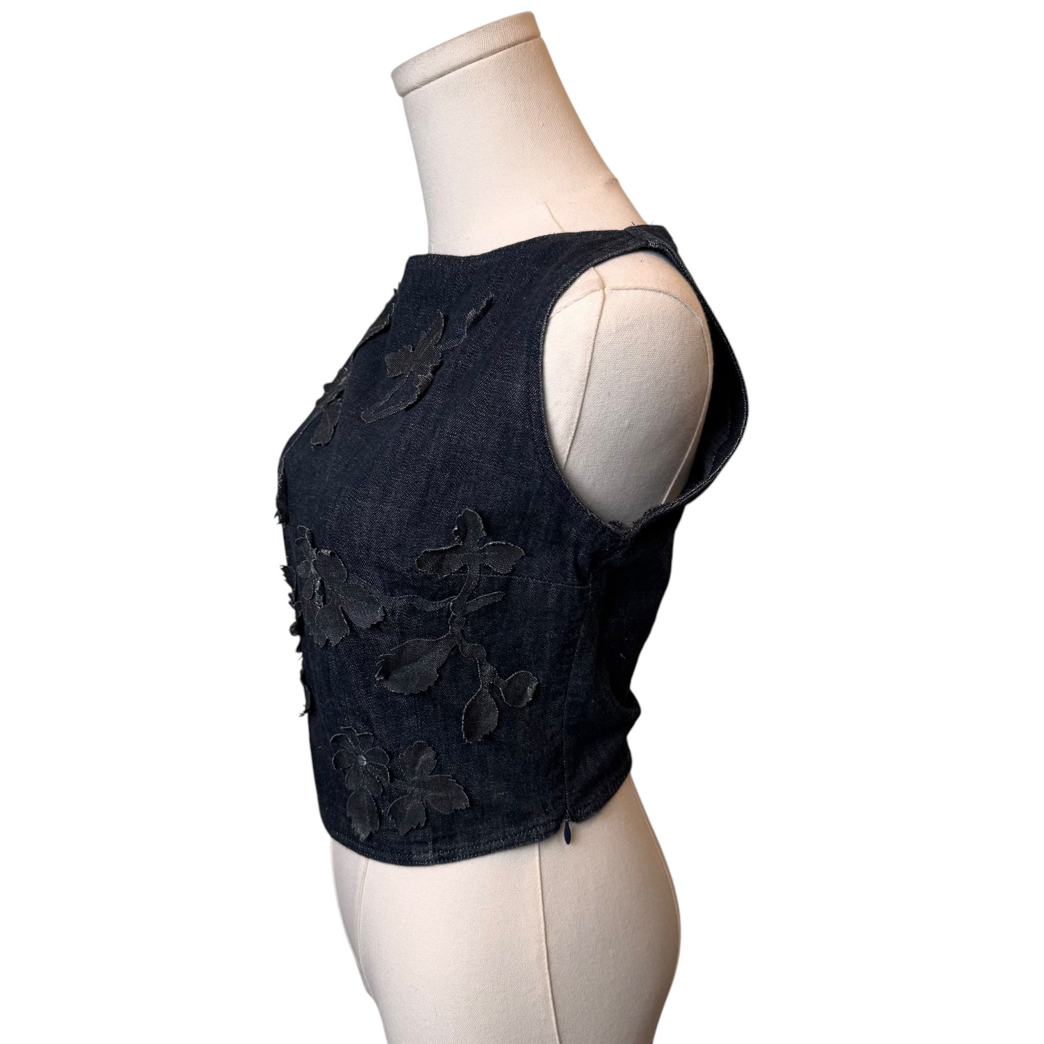 Vintage Fendi Denim Flower Tank Top