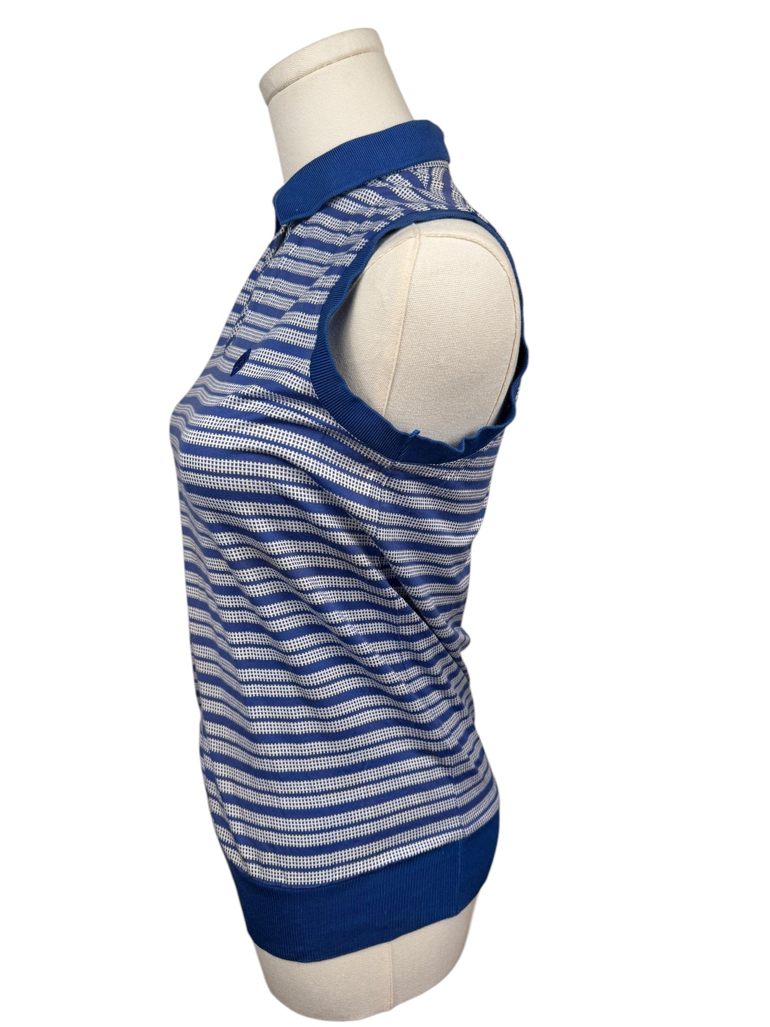 Christian Dior Sports Blue Striped Polo Top