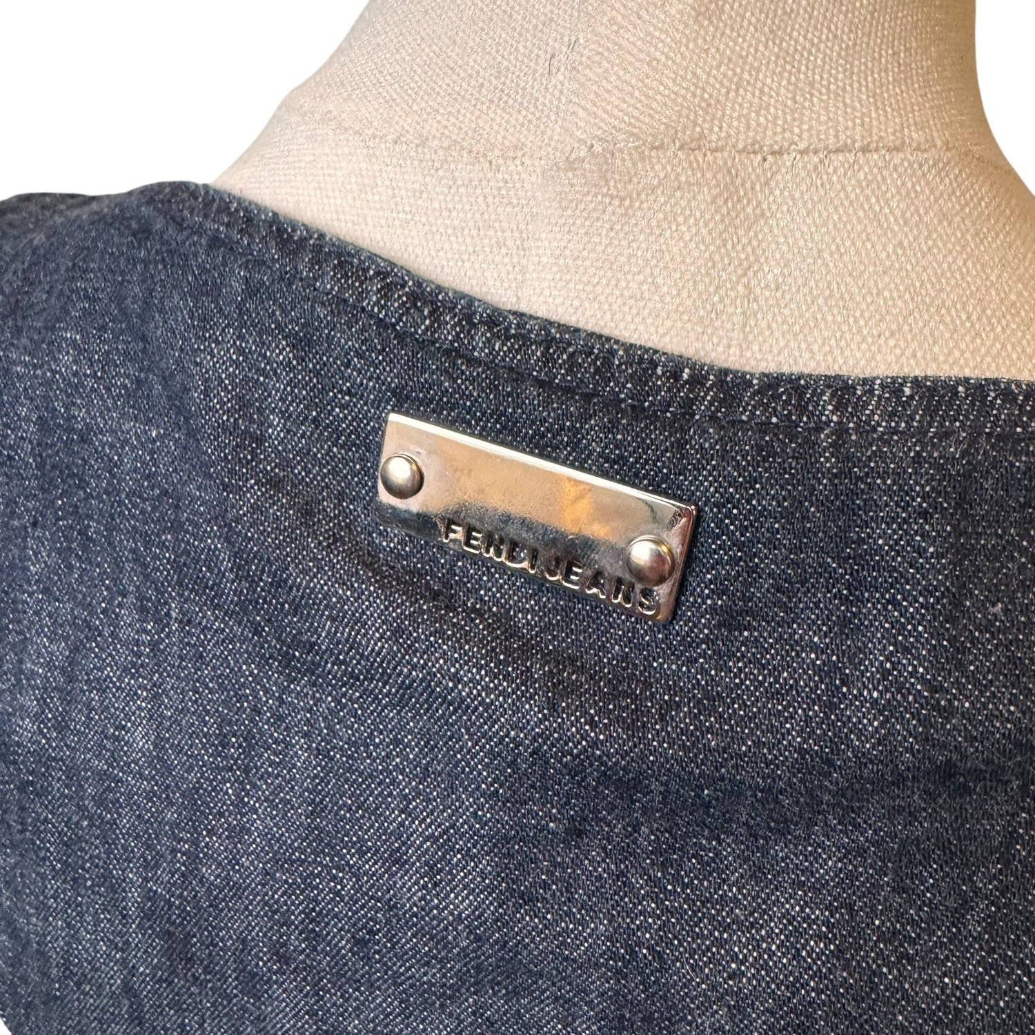 Vintage Fendi Denim Flower Tank Top