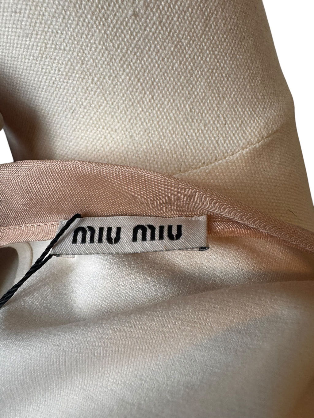 Miu Miu White/Pink Peplum Top