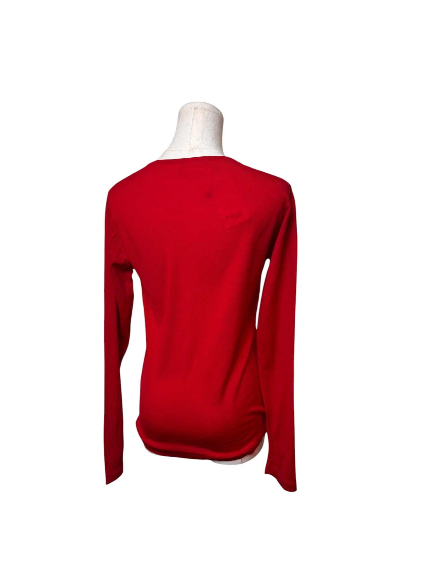 YSL Red Knit Long Sleeve Top