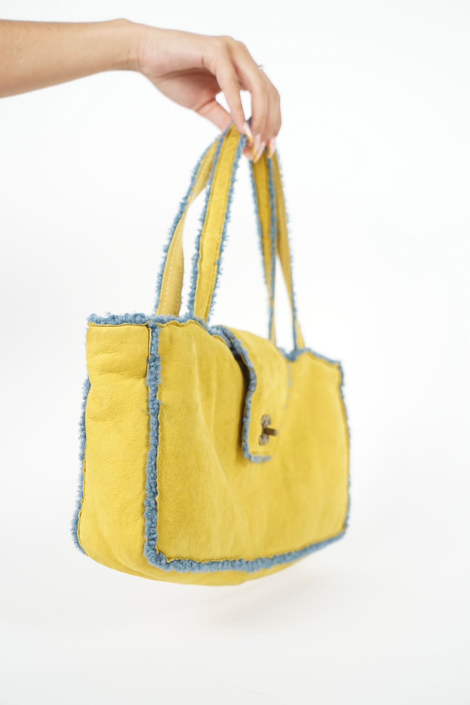 Chanel Yellow Shearling Bag
