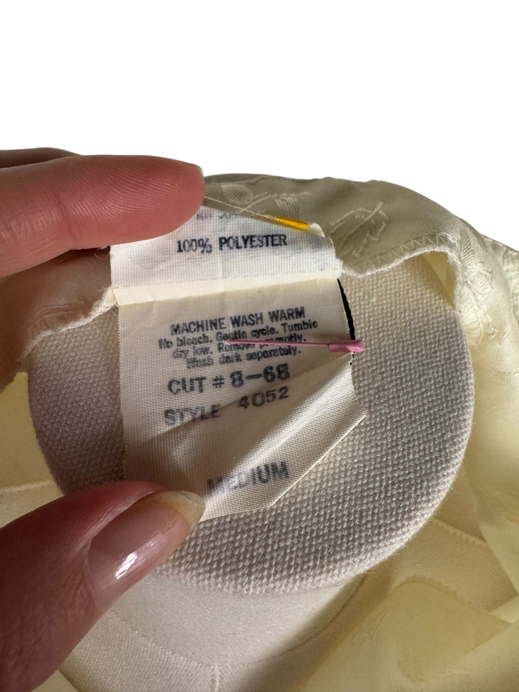 Vintage Ivory Rose Silk Button Down