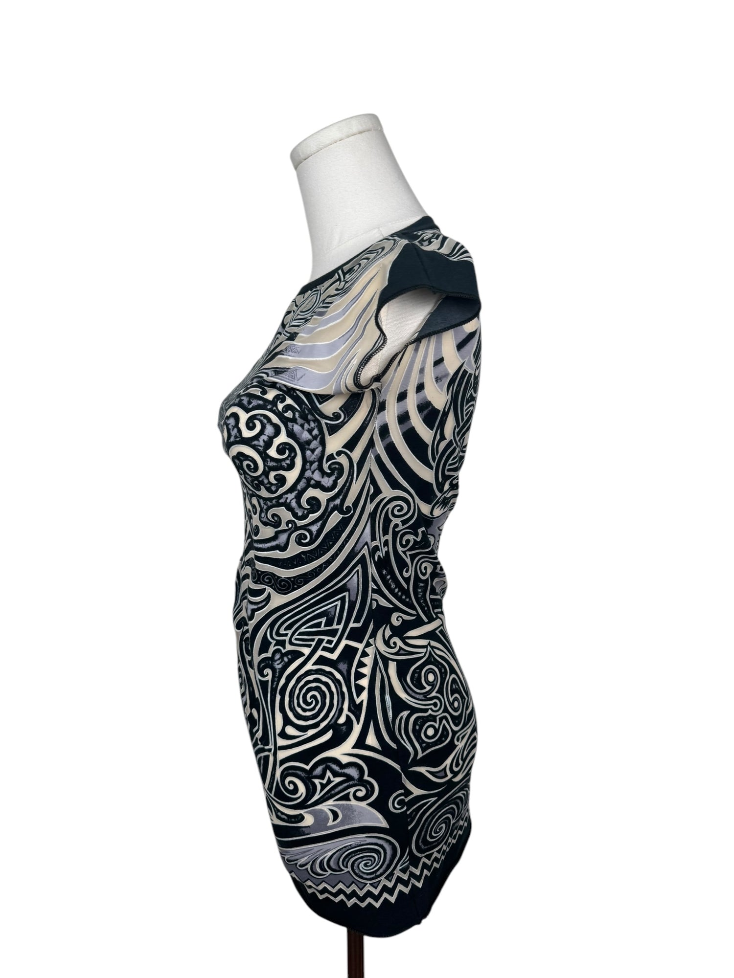 Jean Paul Gaultier Black & White Tribal Print Top