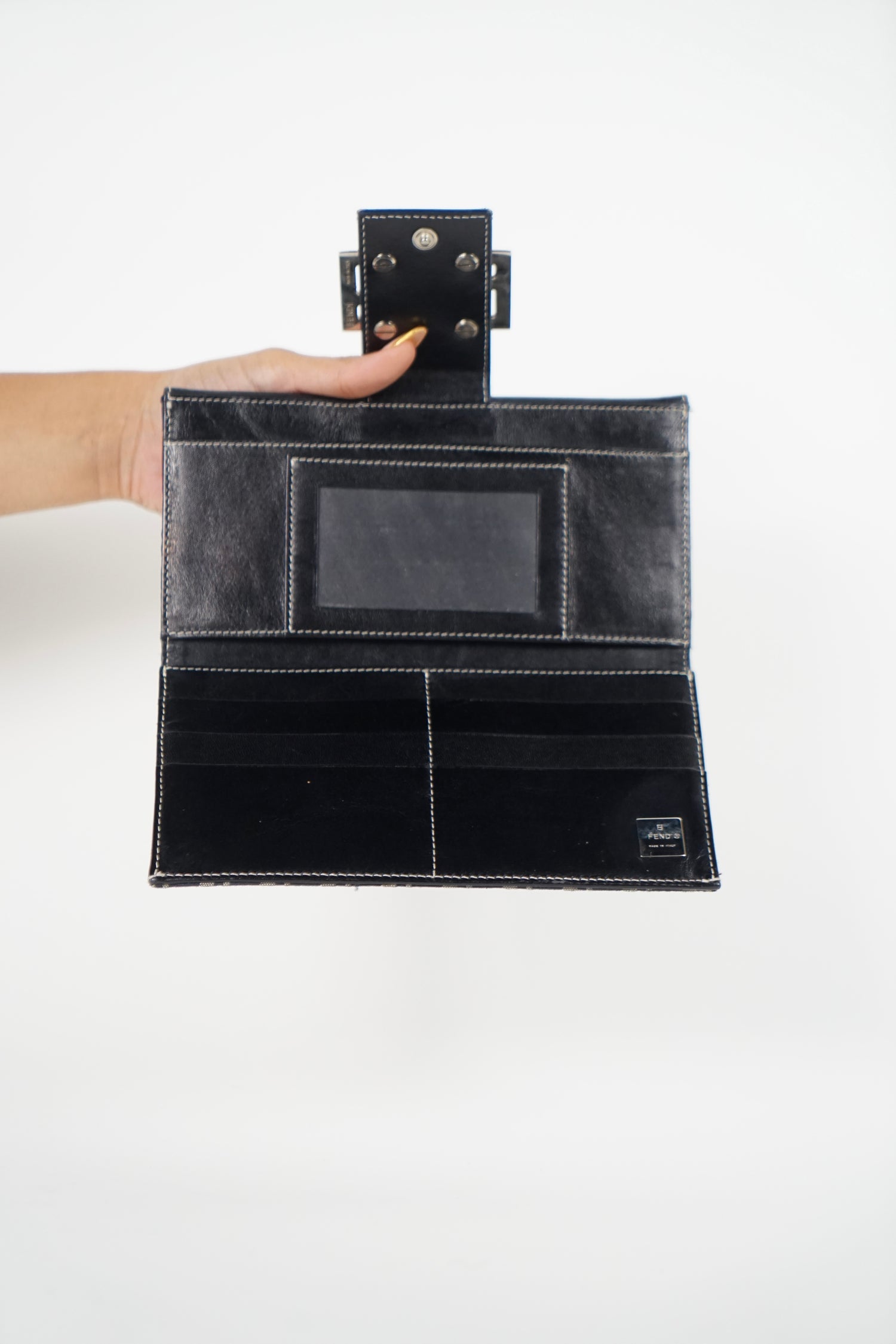 FENDI Zucca Canvas Navy Wallet